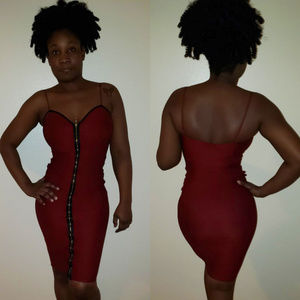 Burgundy and Black Dress